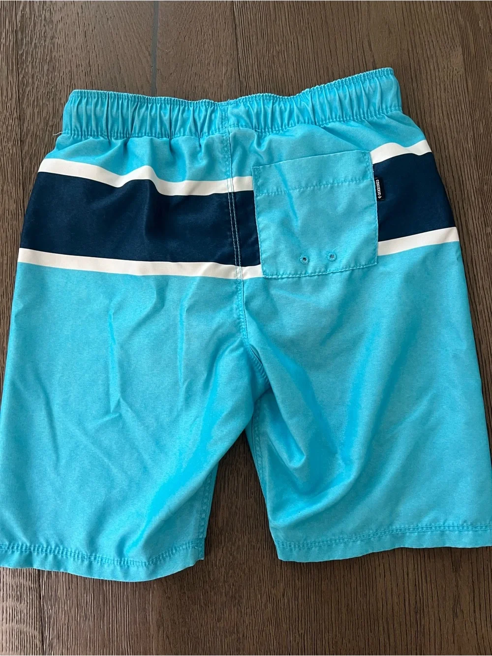 ❤️ Converse Aqua Blue Boys PullOn Swim Shorts with Navy Stripe - Boys size 8-10